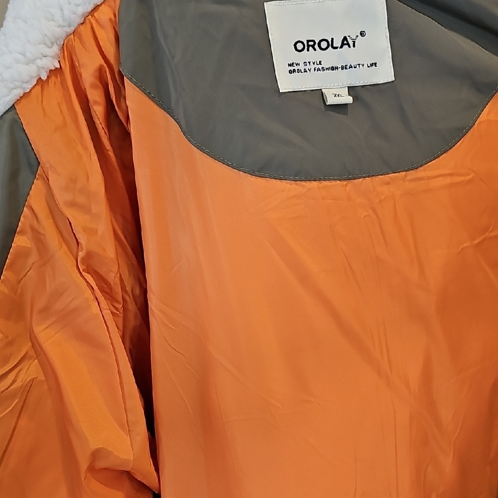 Orolay Green Jacket with Orange Lining - Picture 8 of 9